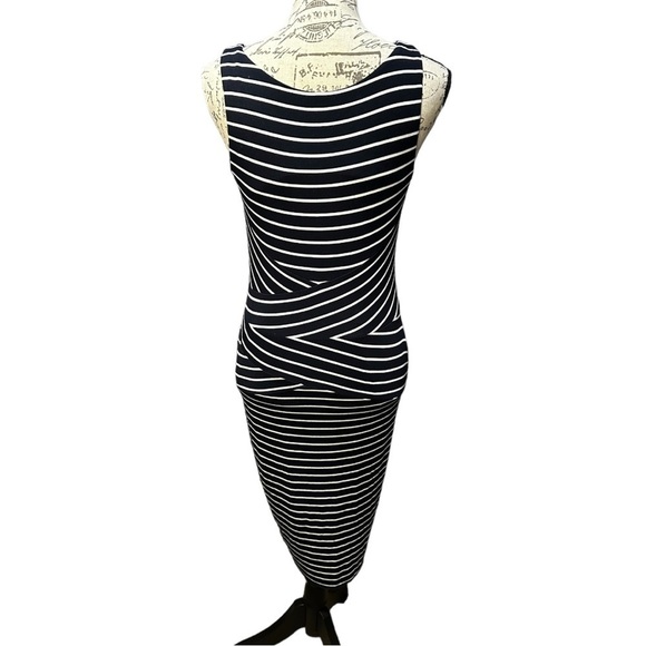 Philosophy Wrap Style Maxi Dress in Navy Blue and White Size Medium - Picture 2 of 4